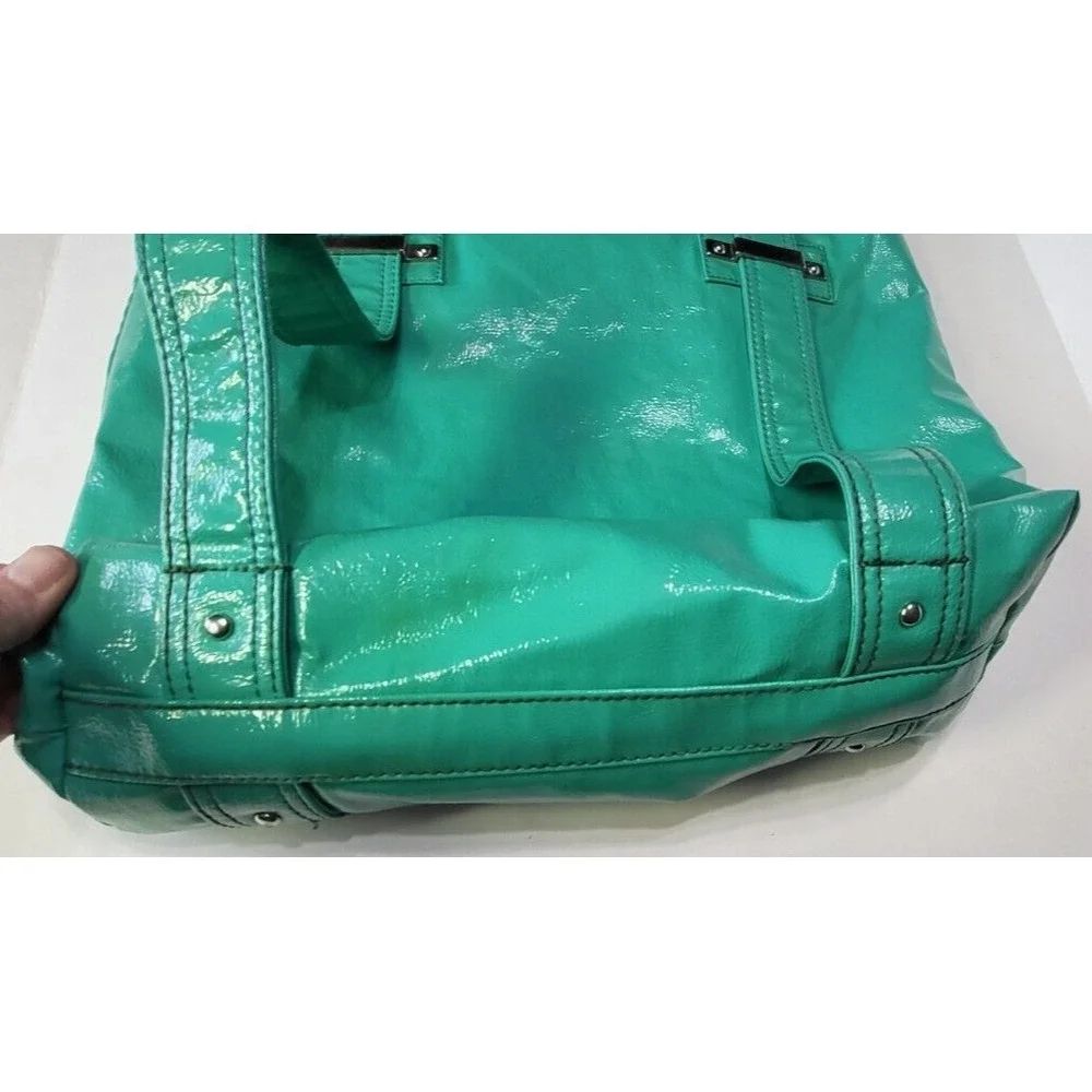 Vintage Guess Teal Shoulder Bag Silver Buckle Y2K Style Zebra Lining - Picture 9 of 16